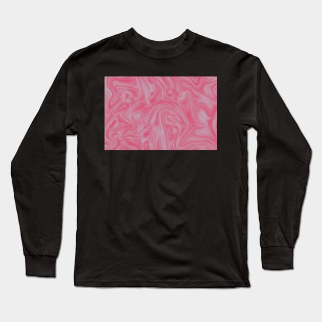 Pink Swirling Marble Pattern Long Sleeve T-Shirt by TRNCreative